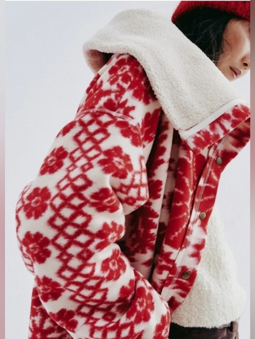 Free People This Love Cardi  Oversized Fold-over Sherpa Neckline Coat.out Of Sal